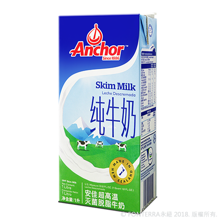 安佳脫脂牛奶 1L<br>Anchor UHT Skim Milk 12x1L