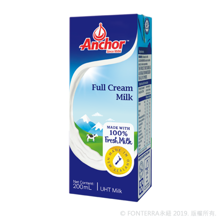 安佳紐西蘭純牛奶200ml-24入 Anchor Full Cream Milk UHT 24X200ml